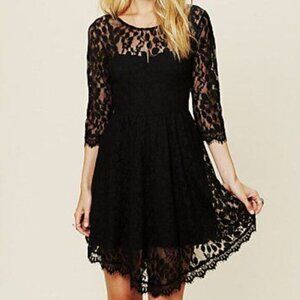 Free People Black Lace Dress Size 2